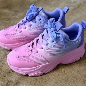 Kids Gradient Pink and Purple Sneakers